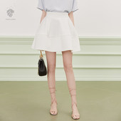 范思蓝恩裙子夏蓬蓬裙高腰半身裙夏女黑色短裙显瘦a字裙伞群半裙