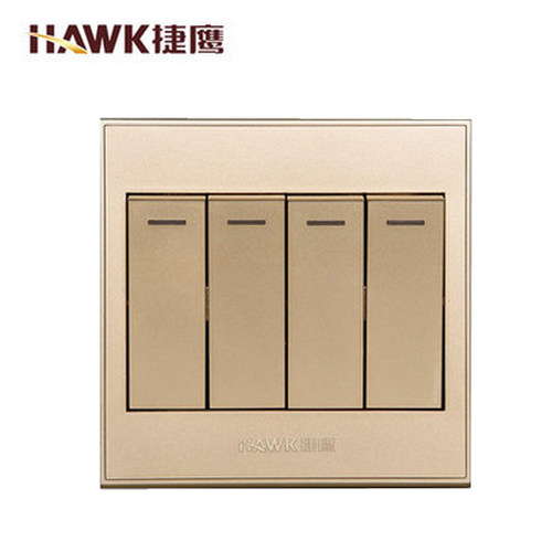 捷鹰电器风范香槟金四开双控