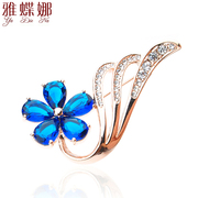 Ya na female flower Crystal brooch luxury corsage Korean version of high-end fashion boutique brooch pin