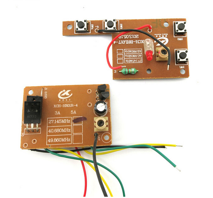 轻触开关四通遥控板 49mhz diy遥控车玩具无线遥控器 自制模型