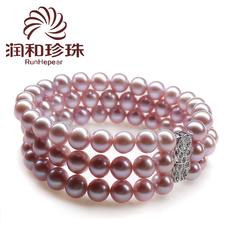 润和 Jewelry, purple bracelet pearl, chain, 7.5mm