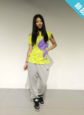 567GO 2015新款女子舞蹈上衣 健身舞蹈烂花T恤 短袖上衣 DC-20021