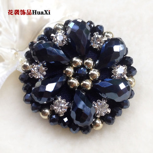 4厘米高档手工串珠水晶纽扣 女貂皮衣大扣子高档服装配饰扣国风扣