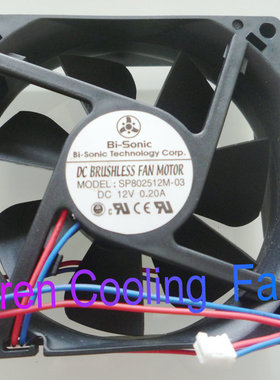 SP802512M-03全新百瑞8025 12V 0.2A散热风扇8CM厘米2线HZDO