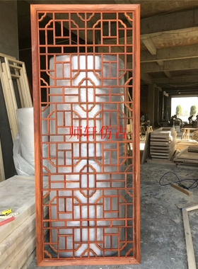 东阳木雕红花仿古门窗屏风玄关