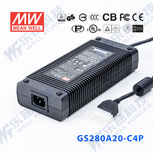 GS280A20-C4P台湾明纬260W20V电源适配器直流稳压13A三插,节能型