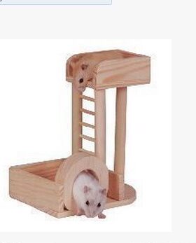仓鼠眺望台瞭望台塔 滑滑梯 木头玩具 仓鼠玩具 可磨牙