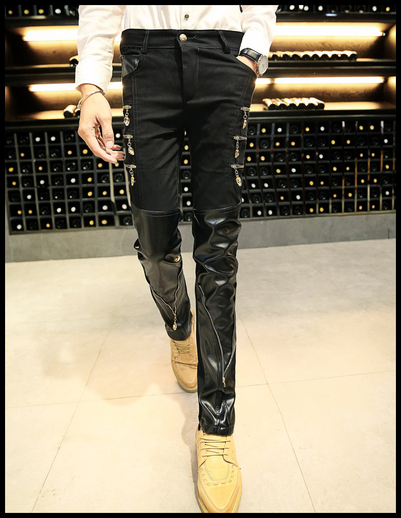 Pantalon cuir homme pantalons fuselés - Ref 1480527 Image 1