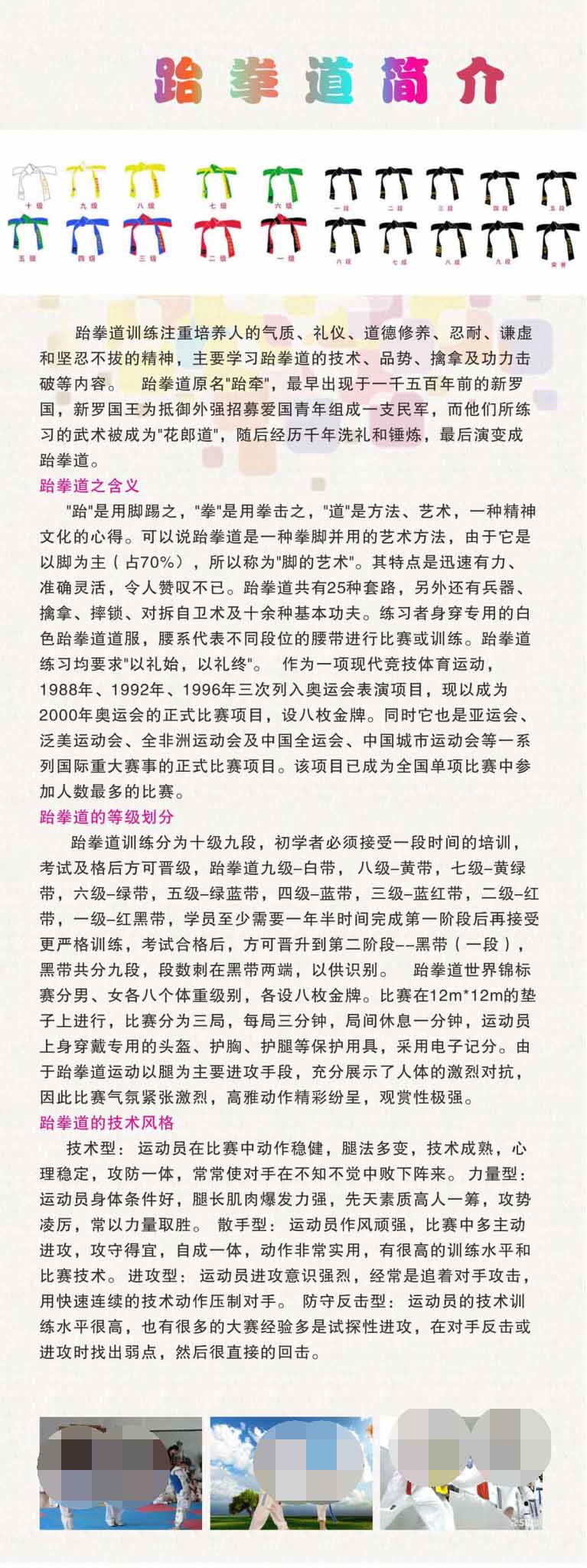 761海报展板写真喷绘449跆拳道简介展架