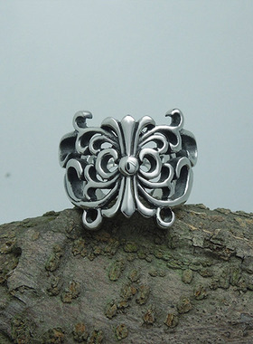 女个性小众冷淡银色钛钢蝴蝶戒指