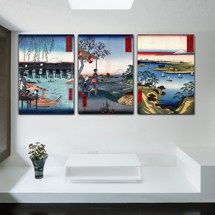 日本櫻花富士山日本料理店無框畫三聯畫家居壁畫客廳牆上裝飾畫在類目 家居飾品, 裝飾畫, 現代裝飾畫中 - 來自Buy2taobao.com提供專業的淘寶代購服務