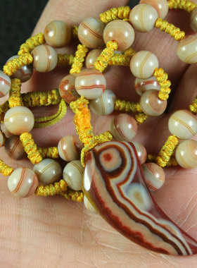 高端精品 天然宣化上谷战国红玛瑙专卖 象形甲骨文吊坠+同料项链