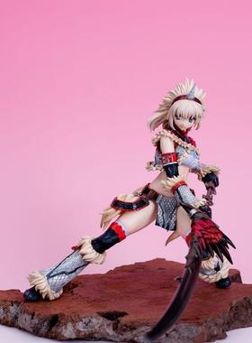 GK手办怪物猎人1/6麒麟装备猎人与飞龙刀PU树脂白件模现货发售