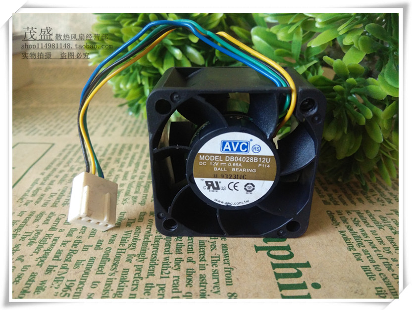 原装正品AVC DB04028B12U 4CM 4028 12V0.66A双滚珠4线服务器风扇