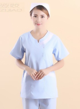 新款护士服女韩版洗手衣夏装刷手衣短袖口腔分体工作服OP-78