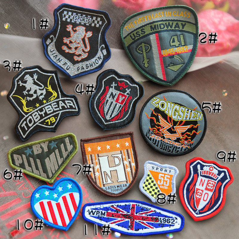 外套军装风衣服装饰贴布贴花军绿色盾形胸章手工拼布艺袖章小徽章