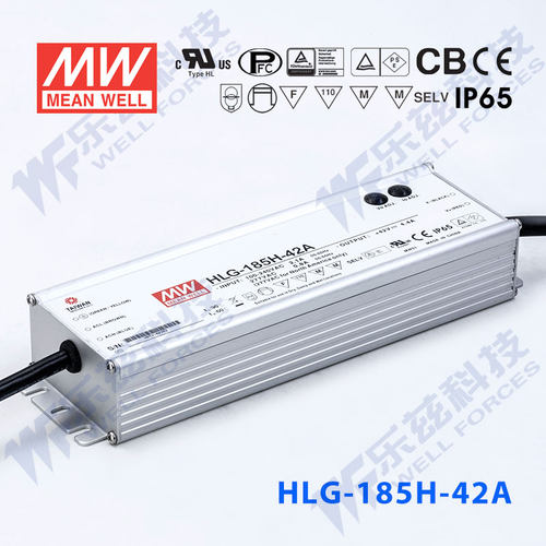 明纬42V LED电源185W HLG-185H-42A 4.4A可调+42V恒压防水7年质保 - 封面