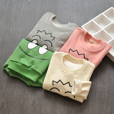 童装加绒卫衣秋冬季长袖外套