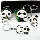 可爱成都纪念品熊猫钥匙扣个性 礼品定制四川大熊猫刻字定制LOGO
