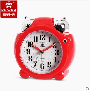 正品霸王钟表小闹钟闹表打铃懒人夜光卡通学生儿童静音可爱PW3277