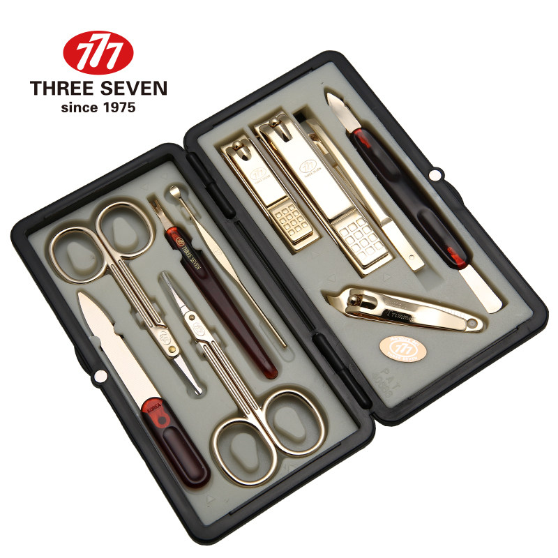 韩国原装进口777指甲刀修甲美甲套装镀金10件套指甲剪DS2100ZG