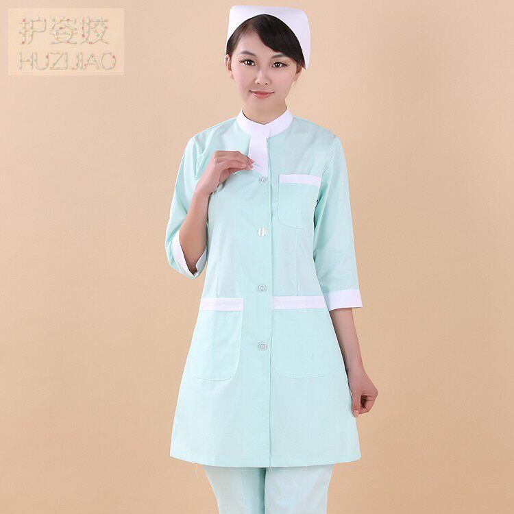 韩版新款修身护士服大衣护士服夏装护士服短袖药房工作服MRX-016