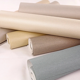 无纺布纯色素色家装亚麻布纹墙纸客厅卧室书房办公室茶楼酒店壁纸