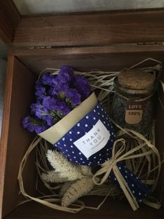 包邮感恩有您干花勿忘我薰衣草美人草实木礼盒情人生日礼物