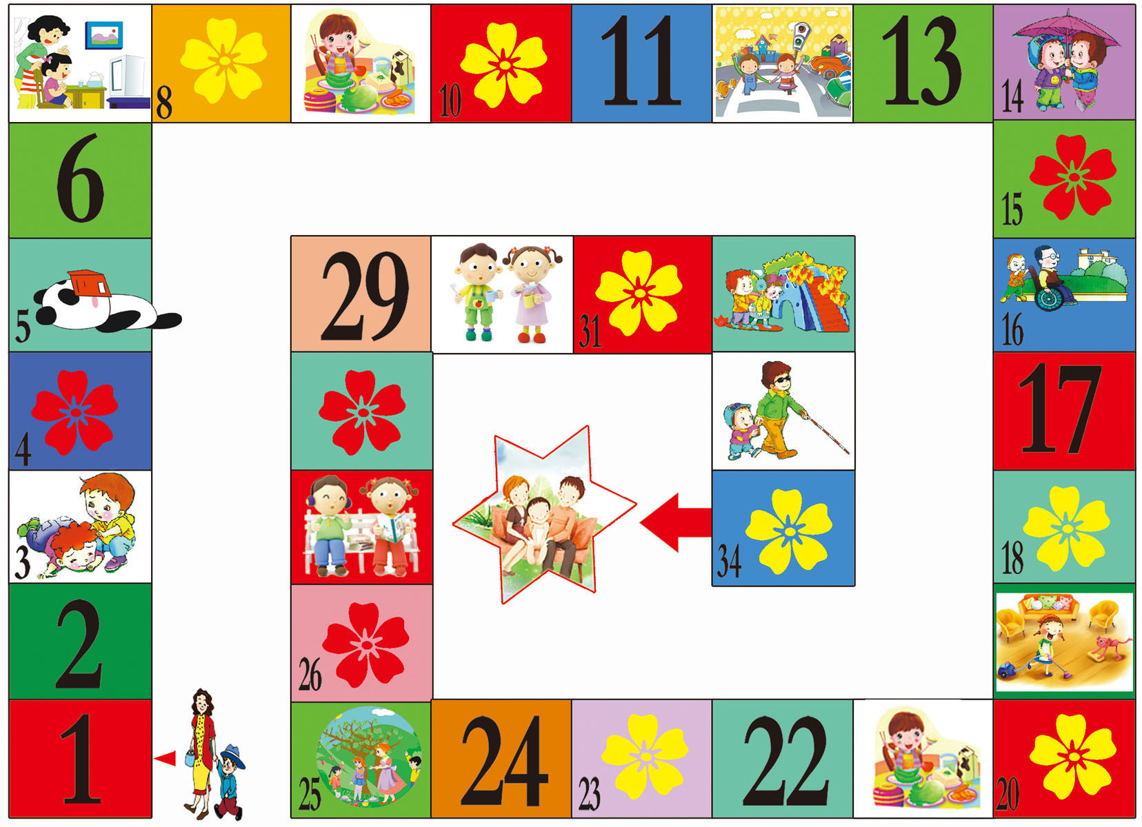 733海报印制展板写真喷绘贴纸655宝宝好习惯益智飞行棋