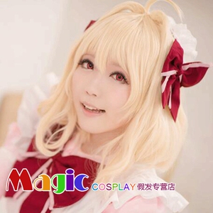 cosplay假发  IDOLiSH7+ 小鸟游纺 小森ユイ 淡金米色短卷发