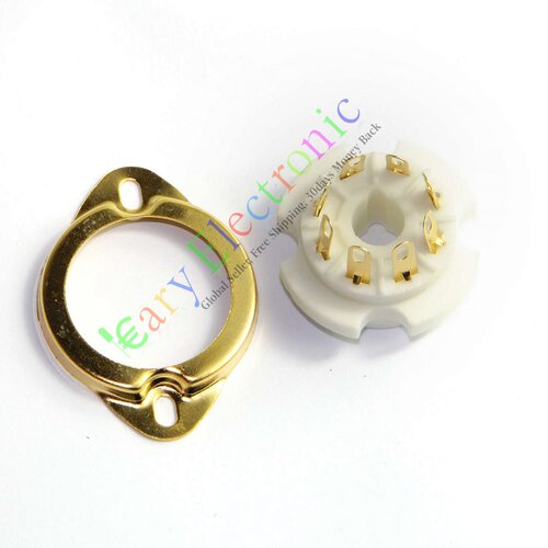 陶瓷八脚电子管镀金管座8MPC1-G适用EL34 274B KT88 6SL7 6V6等