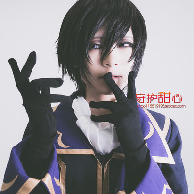 包邮甜心家包邮冰室辰也鲁鲁修云雀 黑 收脸短发cosplay假发