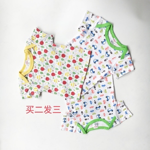 特价宝宝短袖上衣全棉T恤信封领婴儿外出服居家服0-1岁外贸原单