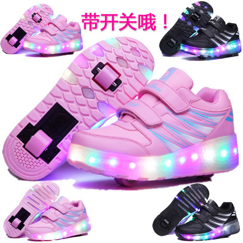 带灯男女儿童成人暴走鞋单轮双轮男童女童自动皮面隐形按钮有开关|msdalam kategori sukan/Yoga/kecergasan/bekalan peminat, Skating/Skateboard/Sukan Extreme, Heelys - dari Buy2taobao.com untuk memberikan perkhidmatan ejen Taobao profesional membeli