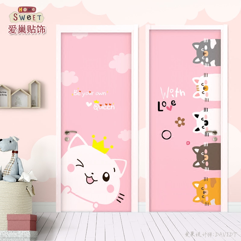 lovely Cat bag Sticker Decorative painting a living room bedroom Wooden doors dormitory Retread waterproof autohesion dorm originalityin the Home accessories , Stickers , Wall Stickers  category - from Buy2taobao.com to provide professional Taobao agent buy service