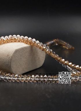 水晶透明香槟色永生花挂链