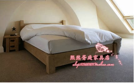 美式乡村单人床双人床实木床松木床复古床简约特价1.2 1.5 1.8米