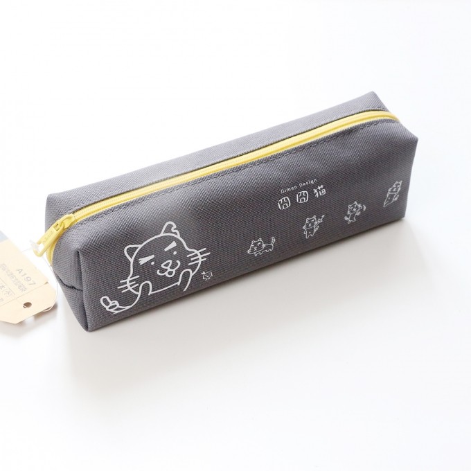 巨门文具新款防水囧囧猫卡通牛津布方型学生笔袋拉链化妆包奖品