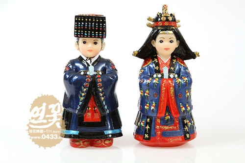 大号皇上皇后树脂韩服人偶/韩食馆摆设品/H-P01316-7