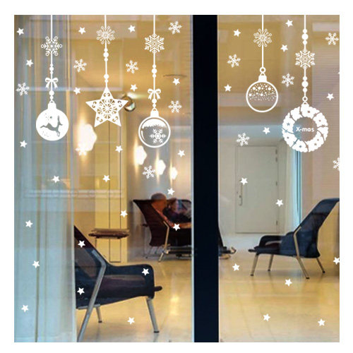 圣诞节雪花墙贴 瓷砖贴 冰箱橱柜家具贴纸 橱窗玻璃门装饰贴画纸,家居饰品,玻璃膜/贴,淘宝优惠券,粉丝福利购,淘宝优惠卷