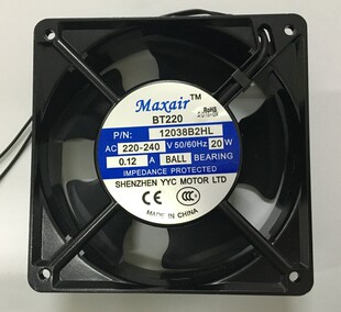 交流散热风机 220V铝合金材质 滚珠轴承 1   12038B2HL