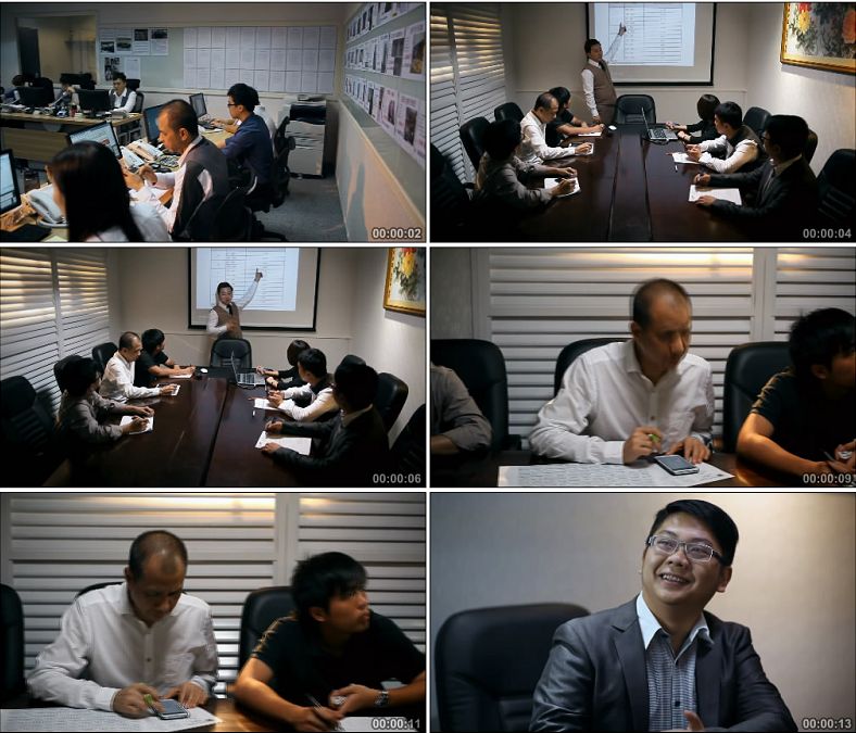 白领工作公司会议商务人物高清实拍视频素材