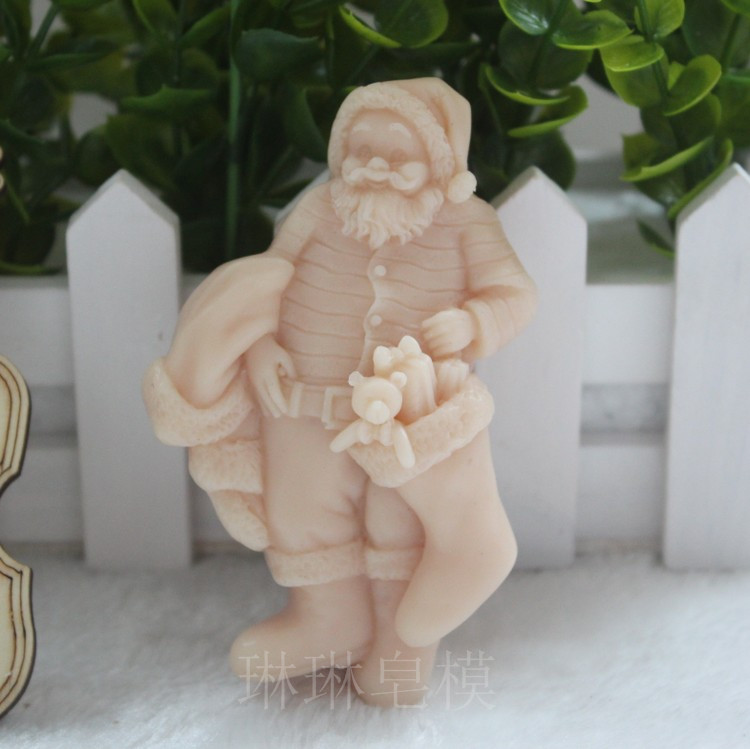 食品级硅胶模 手工皂模具 圣诞老人模具 翻糖 布丁香薰石膏zx0130
