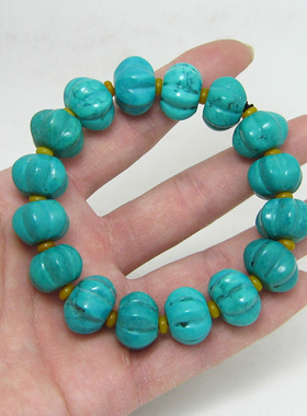 湖北原矿天然隔片南瓜散珠手链