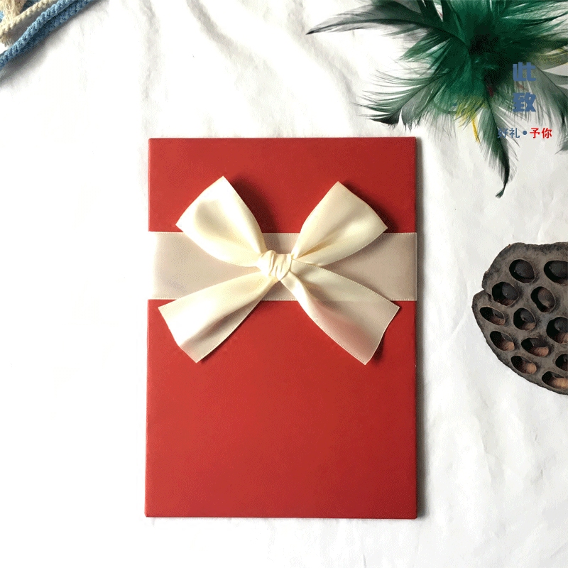 此致好礼 定制节日主持人手卡 高档直板誓言卡蝴蝶结多色两本免邮