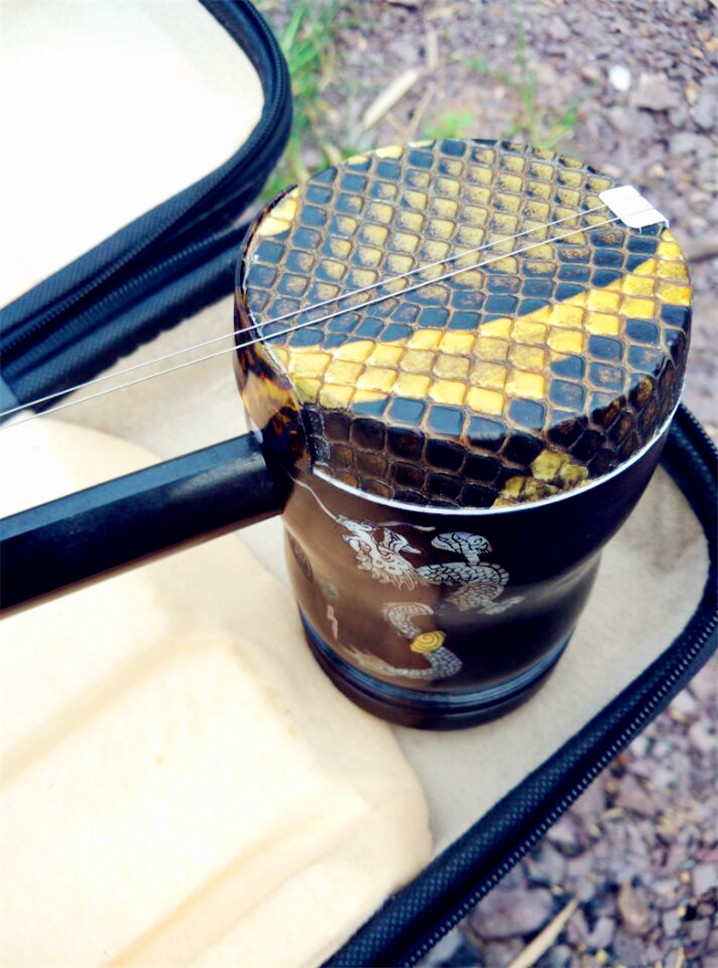 雄声广东高音圆筒琴盒民族乐器