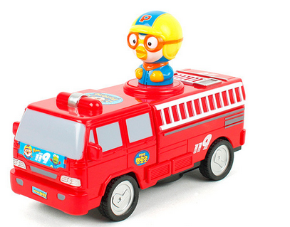 韩国进口 正品pororo 小企鹅卡通儿童警车|消防车玩具 生日礼物