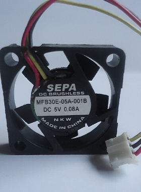 SEPA 散热风扇 3CM 微型 3007 5V 0.08A MFB30E-05A -001B 3线