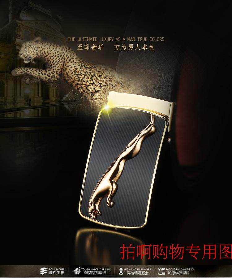 金豹男士真皮牛皮无牙扣皮带滚轴腰带正品裤带男商务韩版G扣皮带