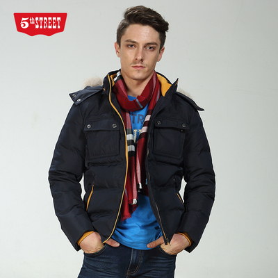 第五街男款配色加厚保暖羽绒服